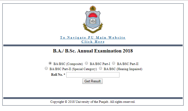 Punjab University Result B.A./ B.Sc. Annual Examination 2018 - StudyPK