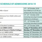 UHS MDCAT Entry Test Re-Conduct Schedule 2018