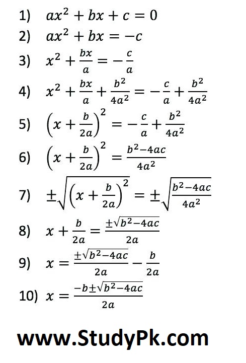 math-complete-the-square-to-derive-the-quadratic-formula-studypk
